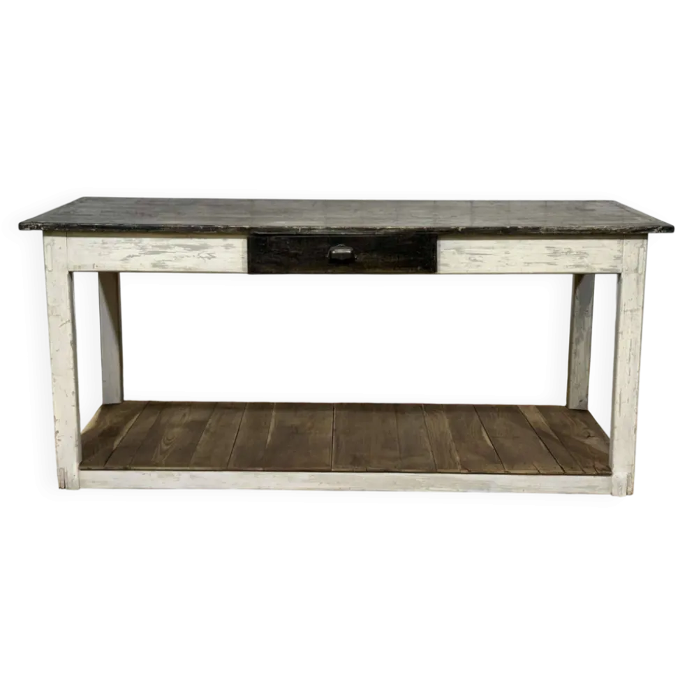 Table de drapier des années 1930 en sapin et châtaignier