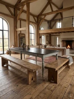 Table de ferme ancienne, 300 × 108cm