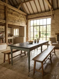 Table de ferme ancienne, 300 × 108cm
