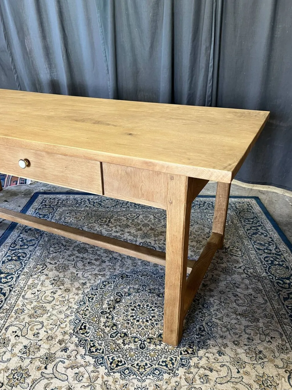 Table de ferme ancienne en chêne massif restaurée