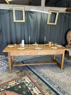 Table de ferme ancienne en chêne massif restaurée