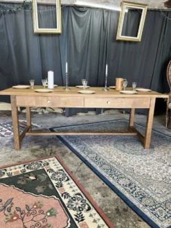 Table de ferme ancienne en chêne massif restaurée