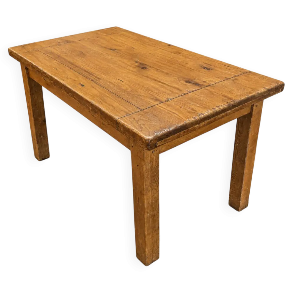 Table de ferme ancienne en chêne massif 120 cm