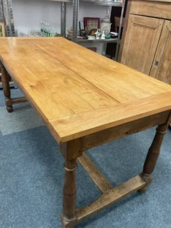 Table de ferme ancienne Louis XIII en chêne massif – Console / Îlot d'