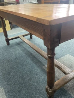 Table de ferme ancienne Louis XIII en chêne massif – Console / Îlot d'