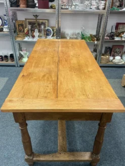 Table de ferme ancienne Louis XIII en chêne massif – Console / Îlot d'