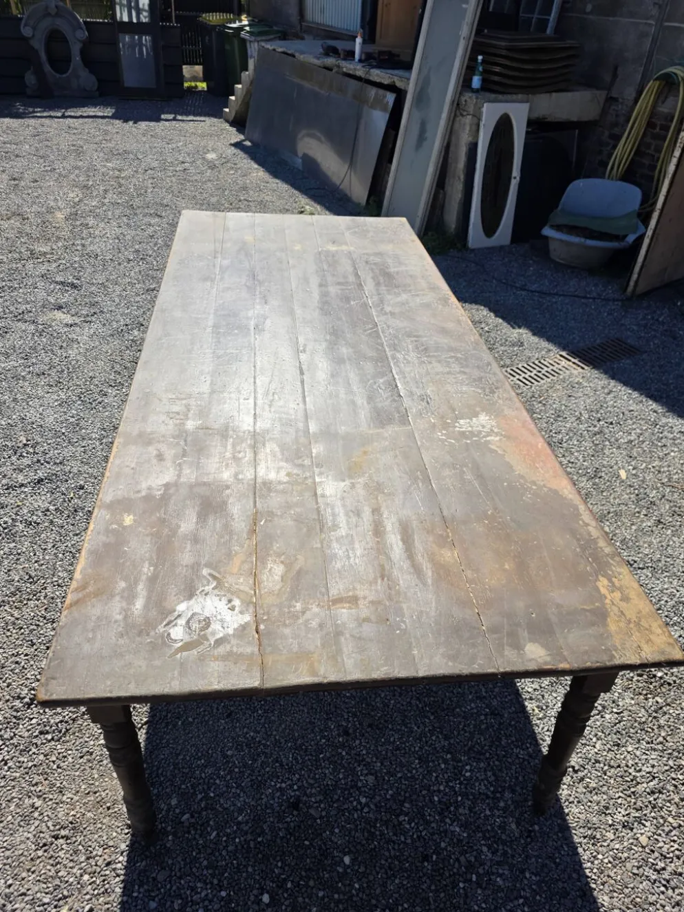 Table de ferme ancienne XXL , 268 × 110cm