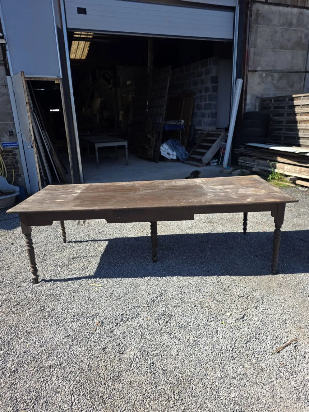 Table de ferme ancienne XXL , 268 × 110cm