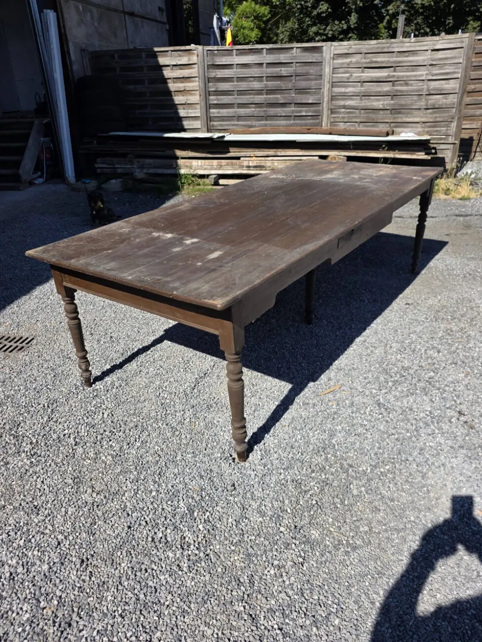 Table de ferme ancienne XXL , 268 × 110cm