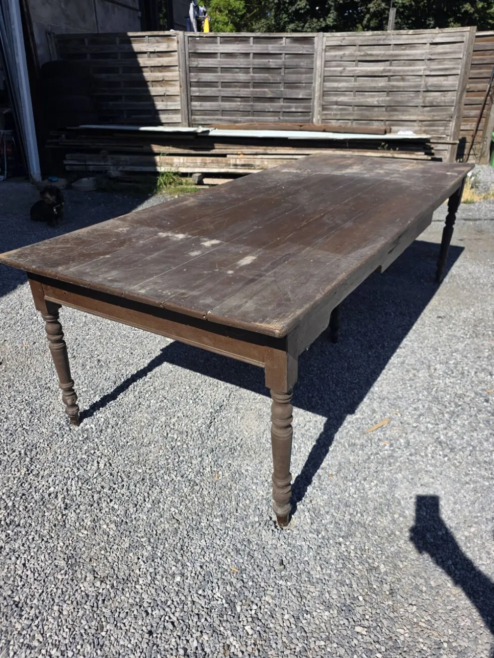 Table de ferme ancienne XXL , 268 × 110cm