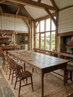 Table de ferme ancienne XXL , 268 × 110cm
