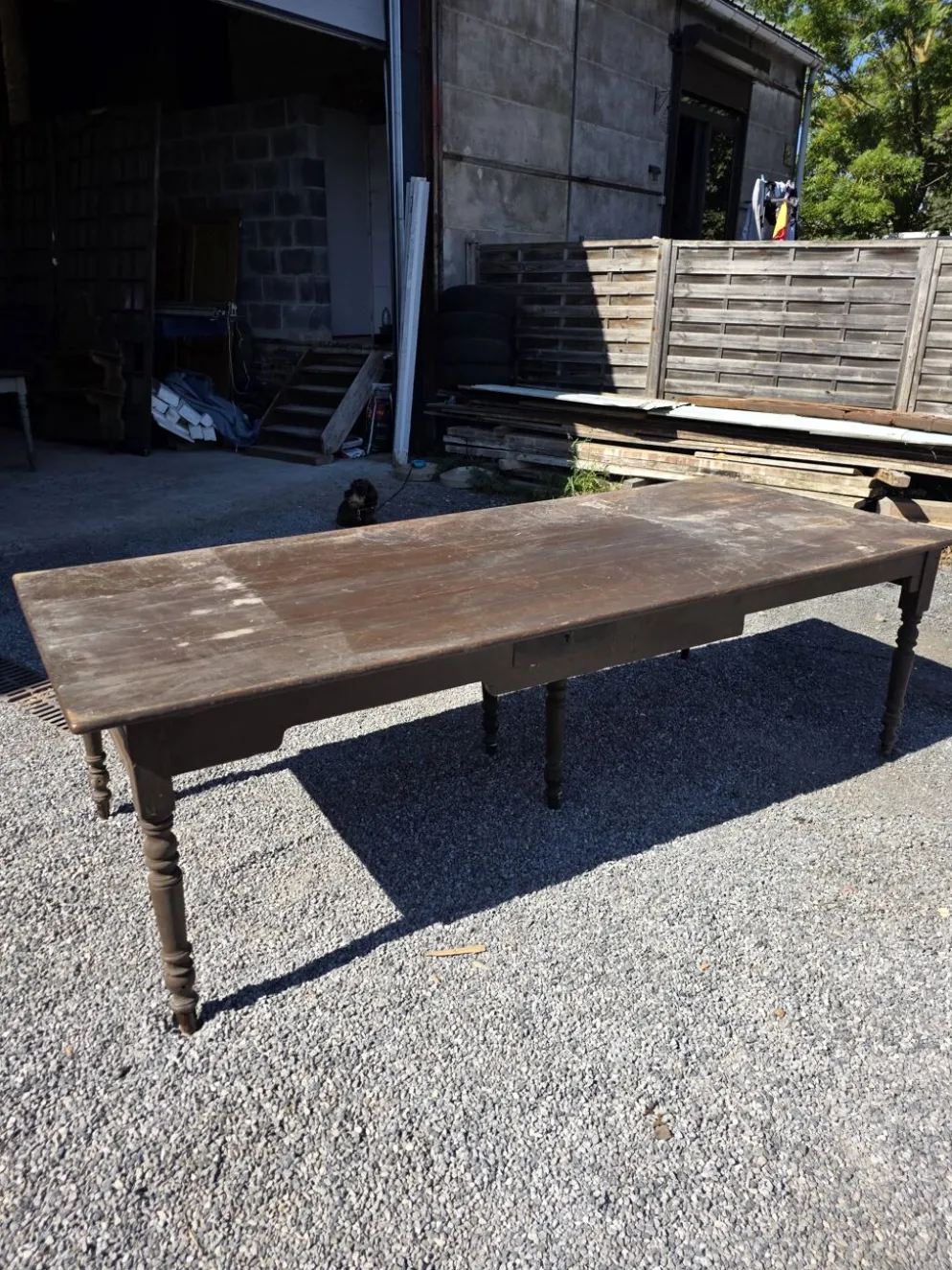 Table de ferme ancienne XXL , 268 × 110cm