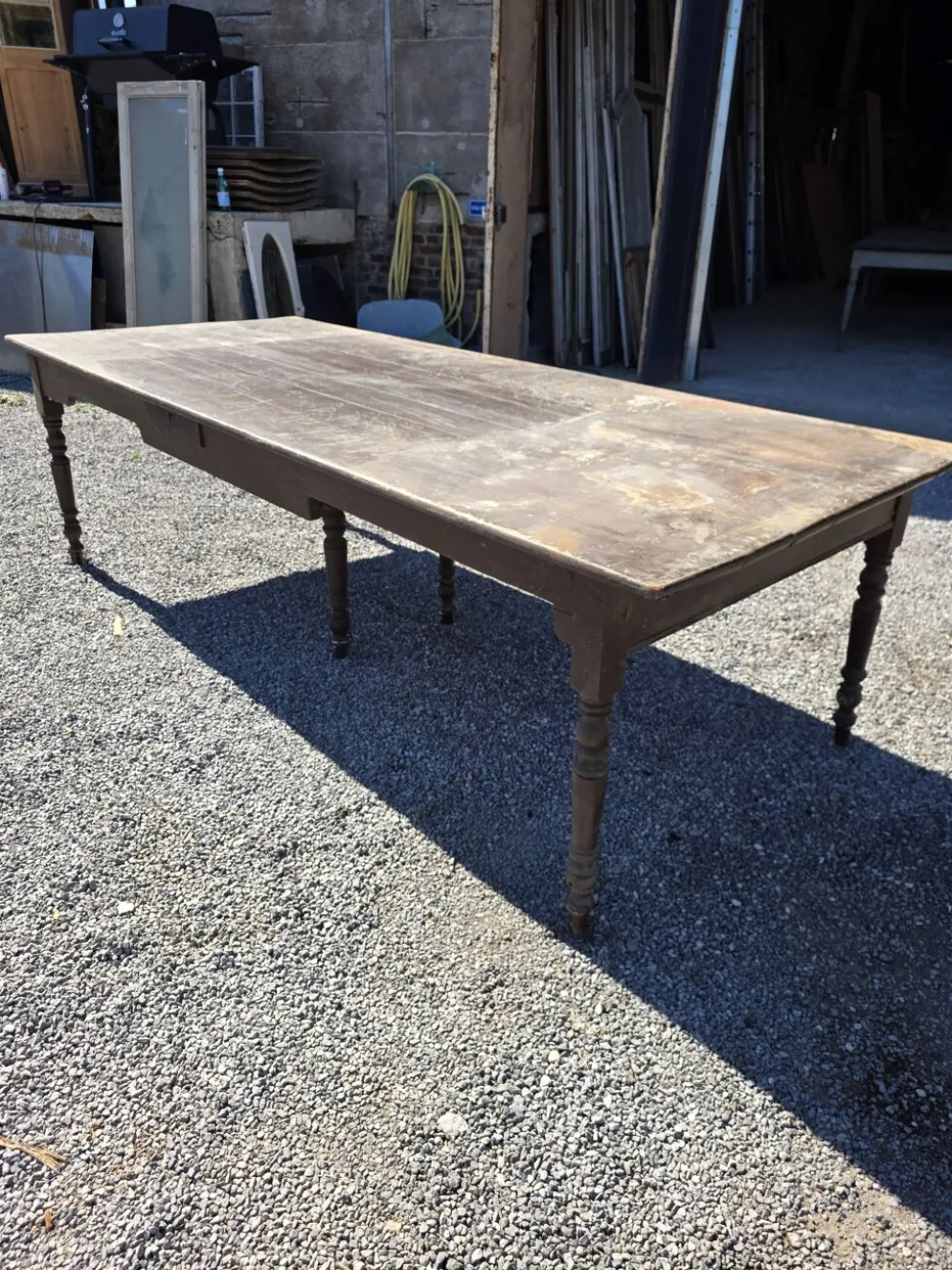 Table de ferme ancienne XXL , 268 × 110cm