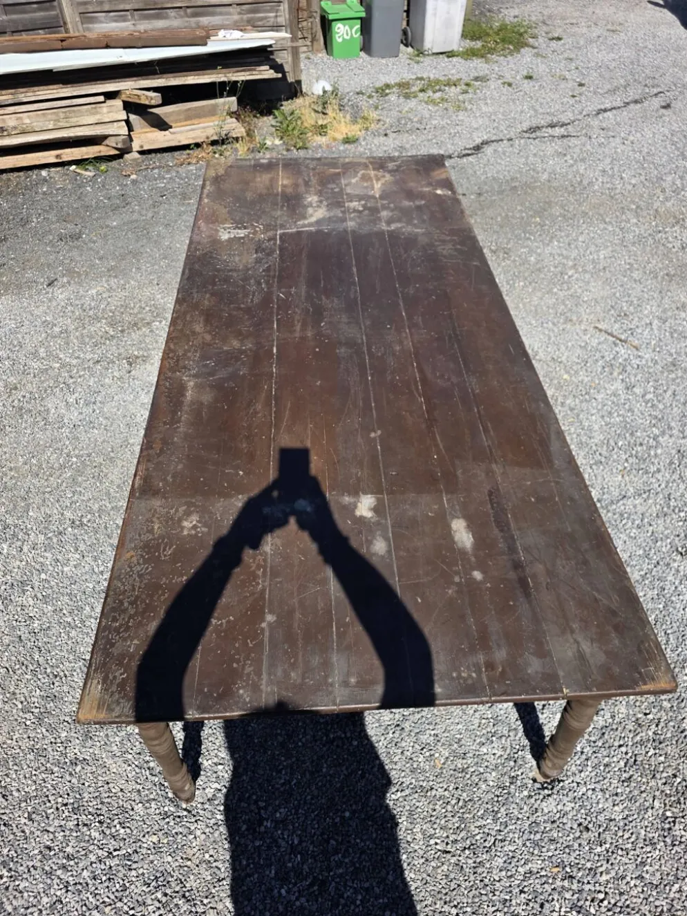 Table de ferme ancienne XXL , 268 × 110cm
