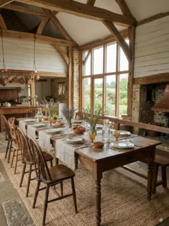 Table de ferme ancienne XXL , 268 × 110cm