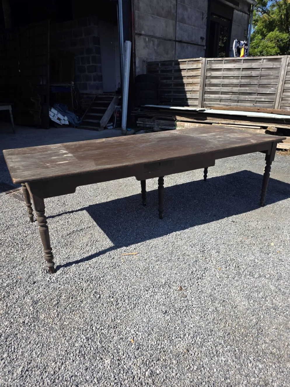 Table de ferme ancienne XXL , 268 × 110cm