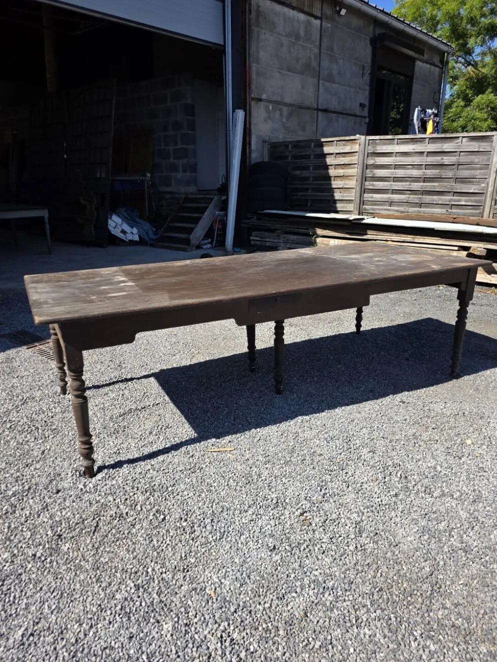 Table de ferme ancienne XXL , 268 × 110cm