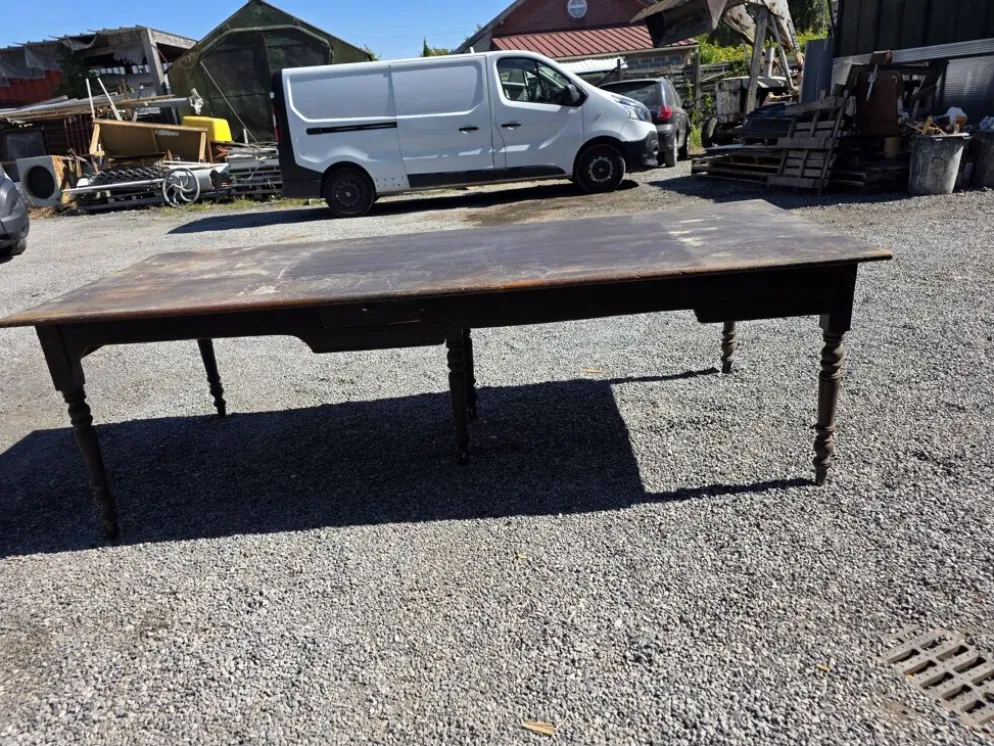 Table de ferme ancienne XXL , 268 × 110cm