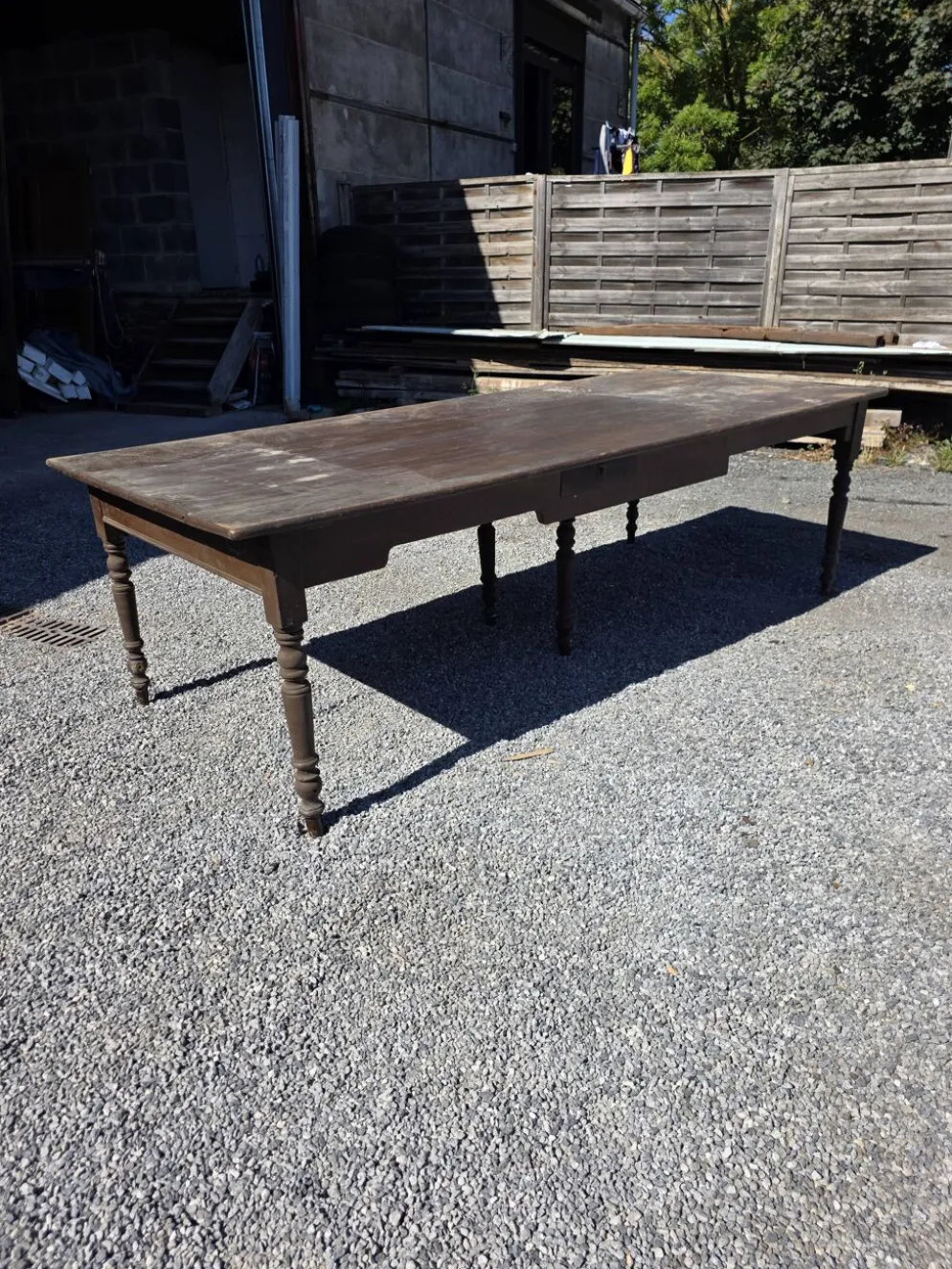 Table de ferme ancienne XXL , 268 × 110cm