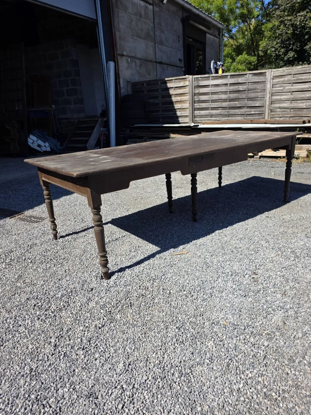 Table de ferme ancienne XXL , 268 × 110cm