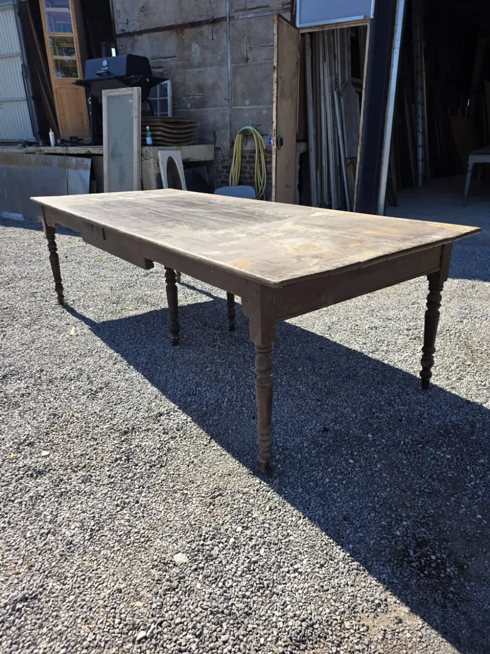 Table de ferme ancienne XXL , 268 × 110cm