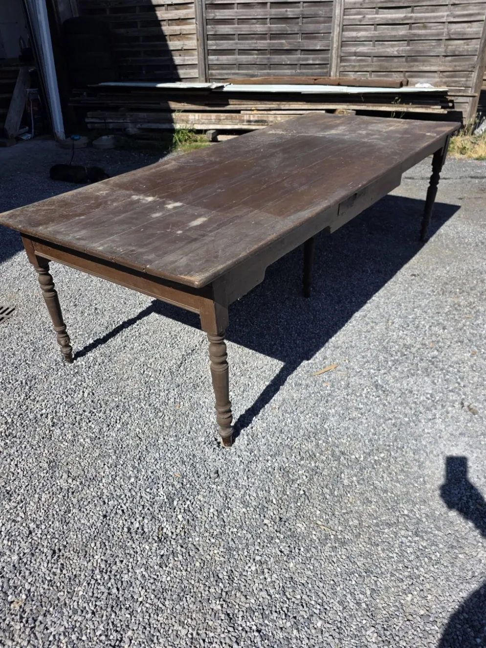 Table de ferme ancienne XXL , 268 × 110cm