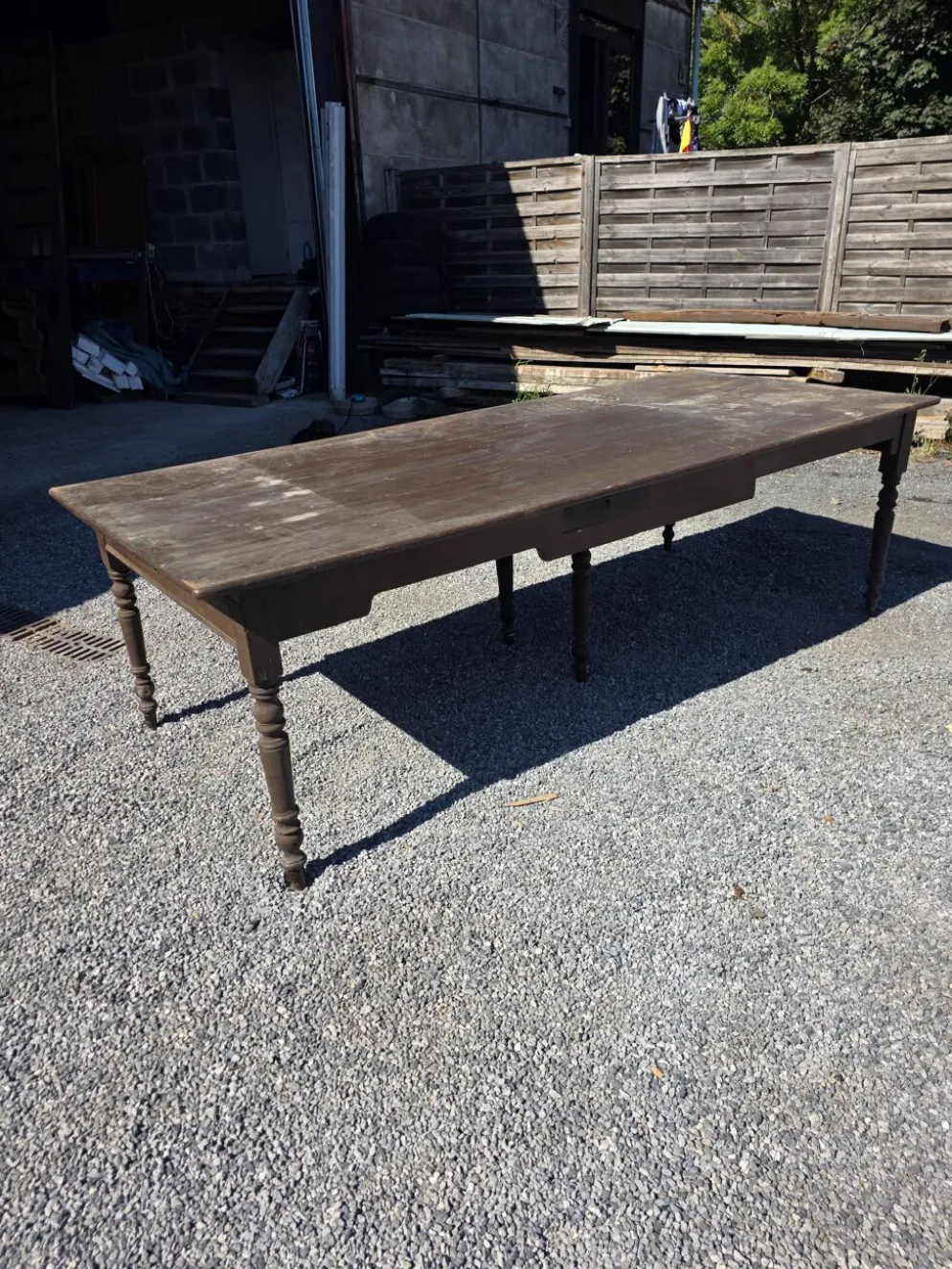 Table de ferme ancienne XXL , 268 × 110cm
