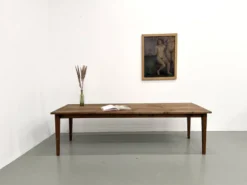 Table de ferme aux pieds fuseaux, L 260 cm