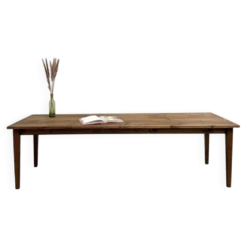 Table de ferme aux pieds fuseaux, L 260 cm