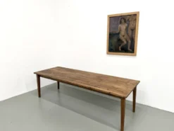 Table de ferme aux pieds fuseaux, L 260 cm