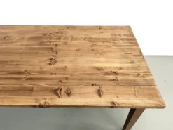 Table de ferme aux pieds fuseaux, L 260 cm