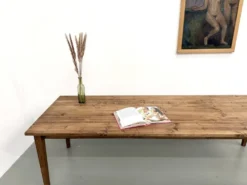 Table de ferme aux pieds fuseaux, L 260 cm