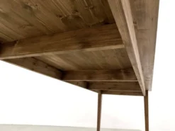 Table de ferme aux pieds fuseaux, L 260 cm