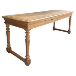 Table de ferme aux pieds tournés en chêne (rénovée)