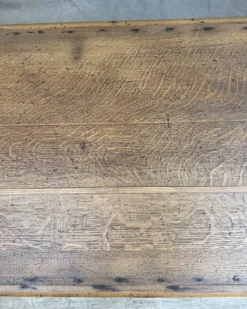 Table de ferme aux pieds tournés en chêne (rénovée)