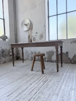 Table de ferme, bistrot en hêtre 1900