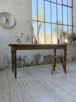 Table de ferme, bistrot en hêtre 1900