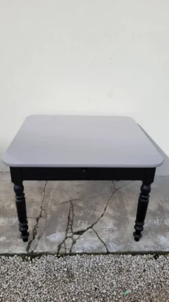Table de ferme bistrot patiné ancienne, un tiroir