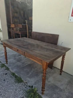 Table de ferme, bistrot, rustique en chêne massif