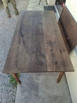 Table de ferme, bistrot, rustique en chêne massif