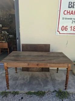 Table de ferme, bistrot, rustique en chêne massif