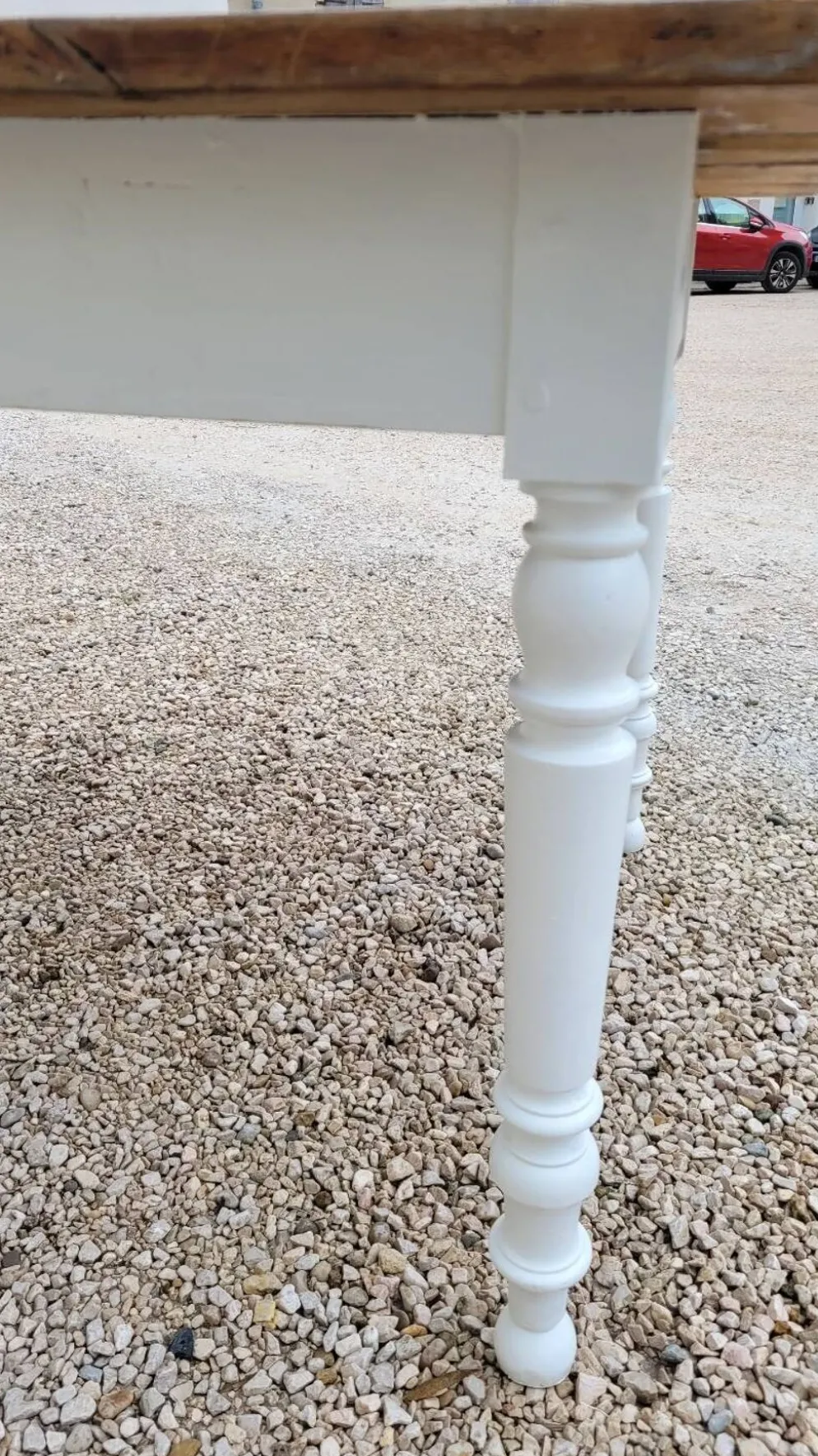 Table de ferme bistrot rustique en chêne piètements louis philippe -2m
