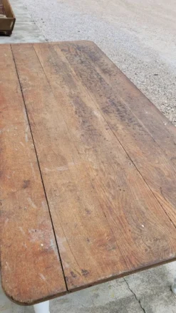 Table de ferme bistrot rustique en chêne piètements louis philippe -2m