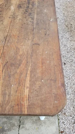 Table de ferme bistrot rustique en chêne piètements louis philippe -2m