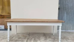 Table de ferme bistrot rustique en chêne piètements louis philippe -2m