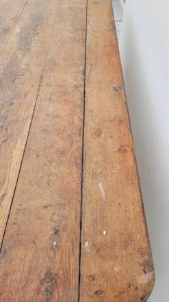 Table de ferme bistrot rustique en chêne piètements louis philippe -2m