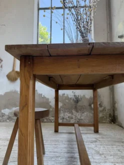 Table de ferme chêne doré 160cm