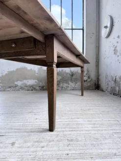 Table de ferme chêne massif avec allonges (190-280cm) 1950
