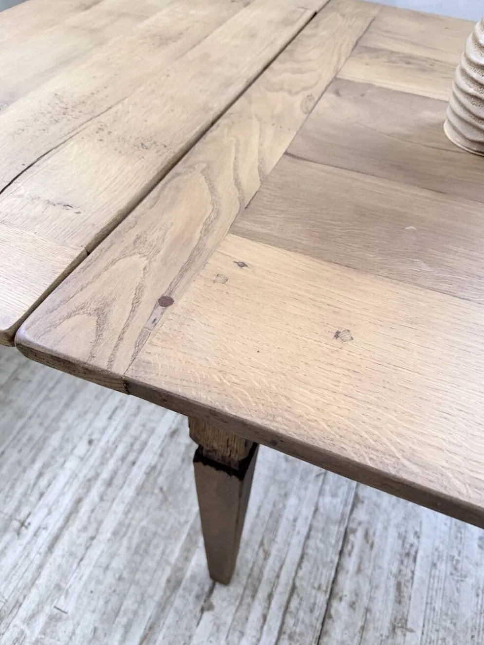 Table de ferme chêne massif avec allonges (190-280cm) 1950