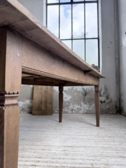 Table de ferme chêne massif avec allonges (190-280cm) 1950